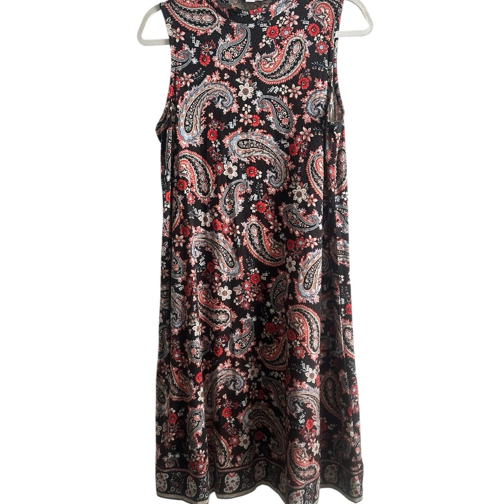 J. Jill Women’s Paisley Print High Neck Sleeveless Dress Size Small